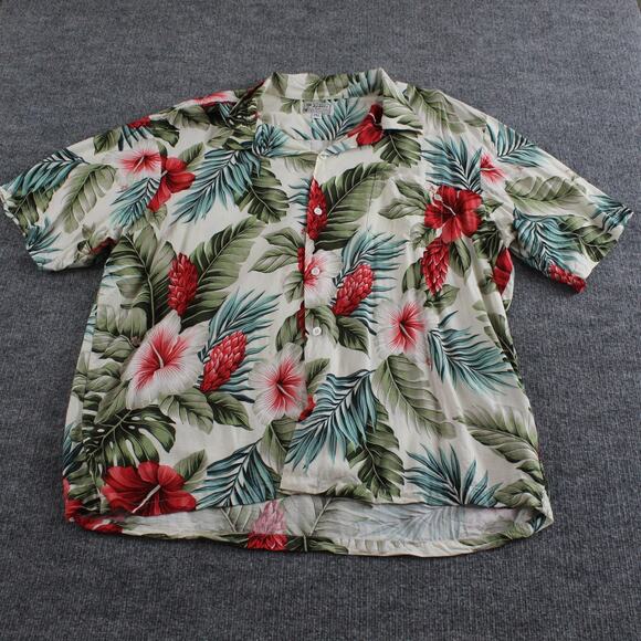 Avanti Shirt Men XXL Hawaiian Button Up Aloha Camp Rayon Hibiscus Floral Tropica - Picture 1 of 10
